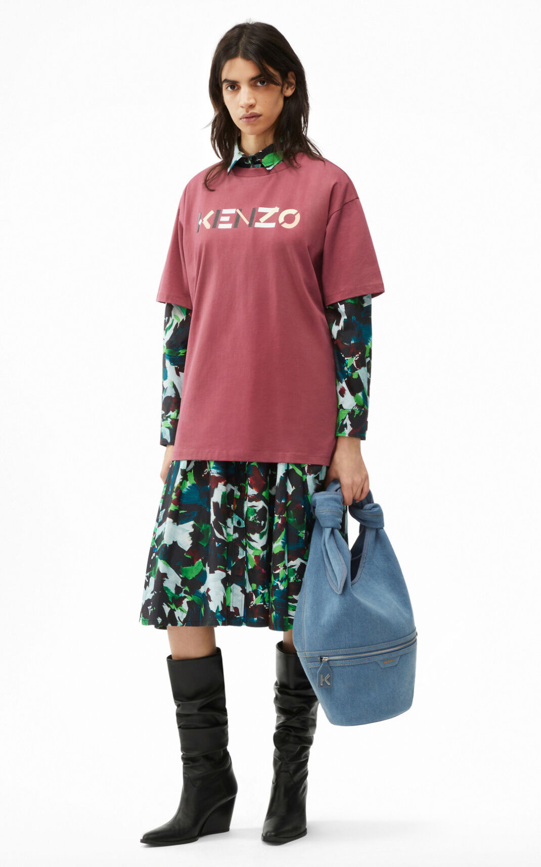 Kenzo Logo oversized T Shirt Black For Womens 7634SDQHT